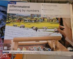 HİÇ KULLANILMAMIŞ ALMAN MALI BOYA SETİ. FIRÇASI VE BOYANACAK RESİM TAM TAKIM.