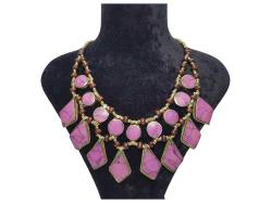 PEMBE AKİK TAŞLI GERDANLIK