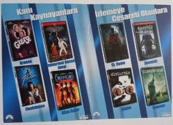 Forrest gump * Er Ryan'ı kurtarmak * İhtiyarlara yer yok * 13. Cuma * Grease * Flashdance * Cumartesi gecesi ateşi * Tropik fırtına ( Açılır kapak ) ~ #..MİNİ BROŞÜR..#