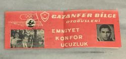 GAZANFER BİLGE OTOBÜSLERİ 26-03-1968 TARİHLİ İSME KESİLMİŞ YOLCU BİLETİ