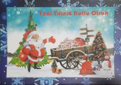 YILBAŞI Laklı Sim Görünümlü KARTPOSTAL no1 arka baskısız