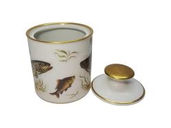 BALIK RESİMLERİYLE SÜSLÜ PORSELEN ŞEKERLİK