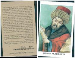 1970-80'ler Türk Ünlülerinden İbrahim Müteferrika Portreli Eğitici Kart