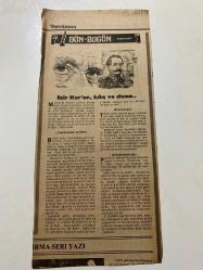 TERCÜMAN GAZETESİ KUPÜRÜ 30 x 13 cm ebatında Tek Yaprak 1980LER - TARİHTEN BUGÜNE İLHAN BARDAKÇI KÖŞE YAZISI -Bardakçı-Nazım Hikmet-Esir Kur’an kılıç ve çizme-Utanmak gerek utanmak-Bir Rus belgesi-Bir başkasının sözü-Kur’an-Cüz-Türk basınında ilk-Özel surette hazırlattığımız cüz kutuları emrinizde-Özden