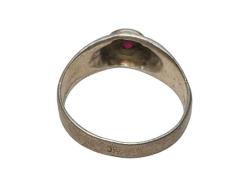 YAKUT TAŞLI ANTİKA GÜMÜŞ YÜZÜK