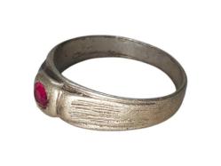 YAKUT TAŞLI ANTİKA GÜMÜŞ YÜZÜK