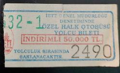 İETT ÖZEL HALK OTOBÜS BİLETİ 50.000 TL
