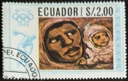 +++ EKVADOR OLİMPİYAT , TABLO     1968    - DAMGALI