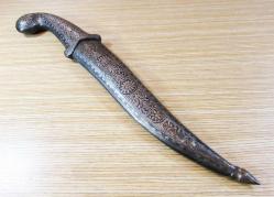 EsKi DAMASCUS ŞaM İŞİ KOFGARİ öZeL HANÇER-KAMA....32cm