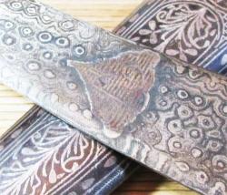 EsKi DAMASCUS ŞaM İŞİ KOFGARİ öZeL HANÇER-KAMA....32cm