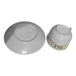 Vintage Çiçek ve Kelebek Desenli Çay Fincanı