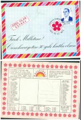 Boyacıoğlu Cumhuriyetin 50.Yılı Konulu Kartpostal, Kullanılmamış Ezik Var