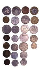 karışık farklı yabancı madeni para lotu