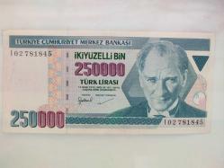 250 bin lira eski para koleksiyonluk