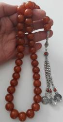 OSMANLI DÖNEMİ OBJEDEN YAPILMA AÇIK KAHVERENGİ SARMAL MUHTEŞEM SIKMA KEHRİBAR TESPİH GÜMÜŞ PÜSKÜLLÜ 2SS1PP1 ÇOK NADİR