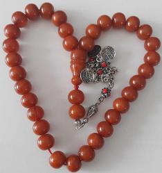 OSMANLI DÖNEMİ OBJEDEN YAPILMA AÇIK KAHVERENGİ SARMAL MUHTEŞEM SIKMA KEHRİBAR TESPİH GÜMÜŞ PÜSKÜLLÜ 2SS1PP1 ÇOK NADİR