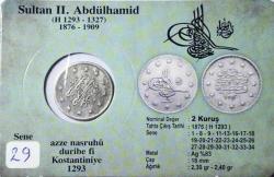 2. Abdülhamid · 2 Kuruş · (1293/29) · Kostantiniye · Gümüş 2.41 gr Özel Kitinde