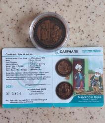 2021 NASREDDİN HOCA KAZAN DOĞURDU SERİ 7 DARPHANE HATIRA BRONZ