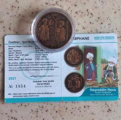 2021 NASREDDİN HOCA KAZAN DOĞURDU SERİ 7 DARPHANE HATIRA BRONZ