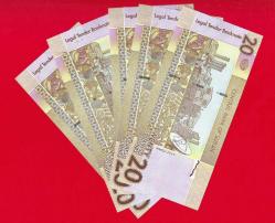 5 Adet Sudan 20 Pounds, 2017 p77d, UNC ÇİL