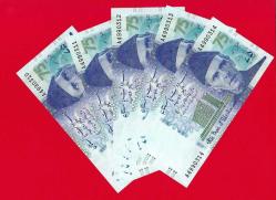 LOT.5 » 5 Adet Pakistan 75 Rupees 2023 P 57 Blue 75th Comm. NEW State Bank UNC ÇİL