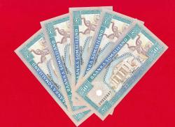 5 Adet Somaliland 50 Shillings 2002 P 7 UNC ÇİL