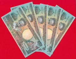 5 Adet Suriname 250 Gulden 1988 P 134 UNC ÇİL