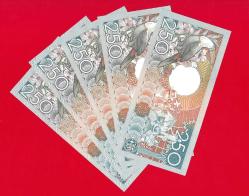 5 Adet Suriname 250 Gulden 1988 P 134 UNC ÇİL