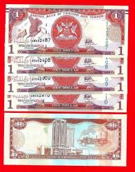 5 Adet Trinidad & Tobago 1 Dollar 2006 p46A, UNC ÇİL