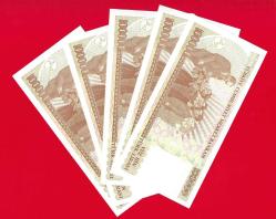 5 Adet TURKEY 100 000 Lira -----PREFIX H ----- 1979 UNC ÇİL