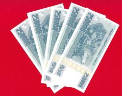 5 Adet TURKEY 250 000 (250000) Lira ----- PREFIX I -----1992 UNC ÇİL