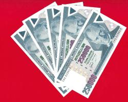 5 Adet TURKEY 250 000 (250000) Lira ----- PREFIX I 01 -----1992 UNC ÇİL