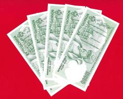 5 Adet TURKEY 10 000 (10000) Lira ----- PREFIX I -----1988/95 UNC ÇİL