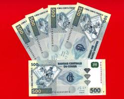 5 Adet Congo D. R. 500 Francs, 2013, P-New, UNC ÇİL