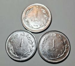 622// 1 Lira (1975,76,77) 3'lü set