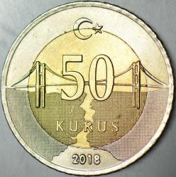 TÜRKİYE CUMHURİYETİ 50 KURUŞ 2018 ÇİL.