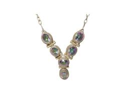 ÖZEL YAPIM MOZANİT TAŞLI GÜMÜŞ GERDANLIK