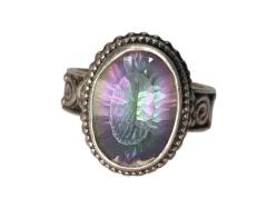 ÖZEL YAPIM MOZANİT TAŞLI GÜMÜŞ YÜZÜK