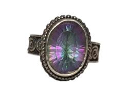 ÖZEL YAPIM MOZANİT TAŞLI GÜMÜŞ YÜZÜK