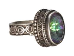ÖZEL YAPIM MOZANİT TAŞLI GÜMÜŞ YÜZÜK