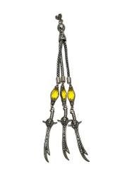 SİTRİN TAŞLI ZÜLFİKAR FORMLU GÜMÜŞ TESPİH PÜSKÜLÜ