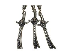 SİTRİN TAŞLI ZÜLFİKAR FORMLU GÜMÜŞ TESPİH PÜSKÜLÜ