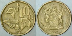 GÜNEY AFRİKA CUMHURİYETİ 10 CENT 1993.
