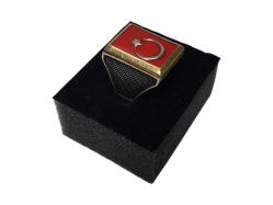 AY YILDIZ BAYRAKLI GÜMÜŞ YÜZÜK