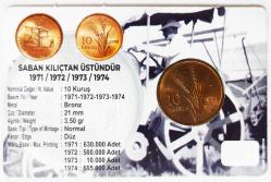1971 Saban Kılıçtan Üstündür Hatıra 10 Kuruş..
