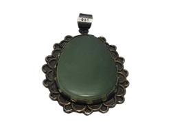 JADE TAŞLI GÜMÜŞ KOLYE UCU