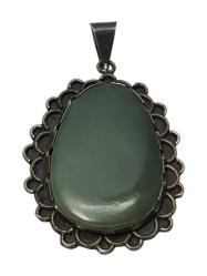 JADE TAŞLI GÜMÜŞ KOLYE UCU