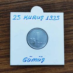 1935 Ata 25 Kuruş Gümüş..