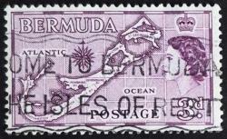 +++ BERMUDA KRALİÇE , HARİTA        1953   3D    - DAMGALI
