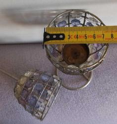 VİNTAGE 2 ADET ÇELİKTEN YAPILMIŞ VE BONCUK İŞLEMELİ MUMLUK.  KONDİSYON YÜKSEK KOLEKSİYONLUK NADİR